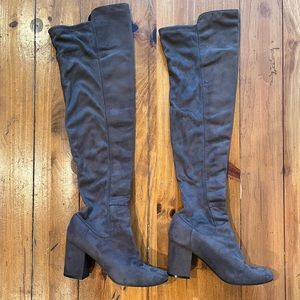 Women's chocolate brown suede over the knee boots, size 6